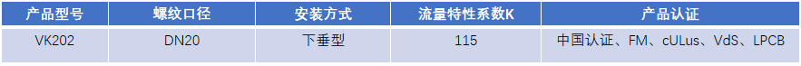 FM認(rèn)證viking 威景下垂噴頭VK202