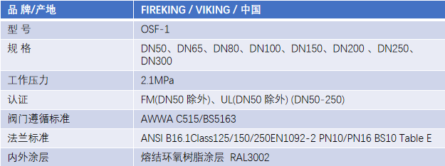 FM認證viking 威景彈性閥板明桿閘閥DN100